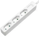 Slim Euro Steckdosenleiste, 3fach, 1,50 m, wei&szlig;