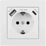 McPower Schutzkontakt-Steckdose, Flair, Quickcharge Anschl&uuml;sse, 1x USB-C, 1x USB-A,