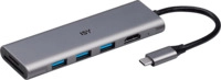 ISY IAD 1027-1 Card Reader USB-C 3-in-1 Multiport-Adapter, Silber Aluminium