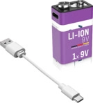 ANSMANN Typ 400 E-Block Akku, Li-Ion, 9 Volt, mAh