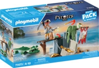 PLAYMOBIL 71473 Pirat mit Alligator Spielset, Mehrfarbig