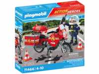 PLAYMOBIL 71466 Feuerwehrmotorrad am Unfallort Spielset, Mehrfarbig