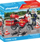 PLAYMOBIL 71466 Feuerwehrmotorrad am Unfallort Spielset, Mehrfarbig