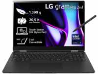 LG gram Pro 2in1 16T90SP-K.AA78G, Notebook, mit 16 Zoll Display Touchscreen, Intel®