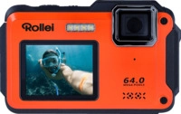ROLLEI Sportsline 64 Selfie Unterwasserkamera Orange, k.A. opt. Zoom, 2.8 cm