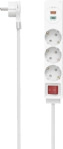 HAMA 1x USB-C, USB-A und 3-fach Steckdosenleiste mit Schalter, 1,4 m