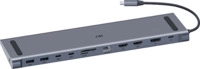 ISY IDO-1100 USB-C Multiport Docking Station + Power Delivery, Silber/Aluminium