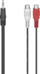 HAMA 2x Cinch-Kupplung auf 3.5-mm-Klinken-Stecker, Audio-Adapter, 0,1 m