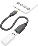 HAMA OTG USB-C-Stecker auf USB-A-Buchse Adapterkabel, Schwarz