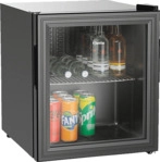 BARTSCHER Glast&uuml;renk&uuml;hlschrank 46, K&uuml;hlschrank (46 l, D, 520 mm hoch, Schwarz)