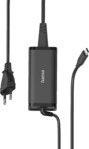HAMA USB-C Euro-Stecker Notebook-Netzteil Universal, 5 - 20 Volt 100 W, Schwarz