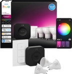 PHILIPS Hue Bridge Pro + 3 GU10 smarte LED Spots Dimmer Switch, White and Color