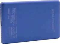 REALPOWER PB-5000 MAG Ultra Slim Powerbank 5000 mAh Schwarz/Blau