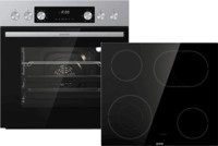 GORENJE Steel Hei&szlig;luft Set (Einbauherd BCA6737AO5X und Kochfeld ECDA643SC) ,
