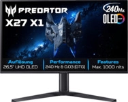 ACER Predator X27X1bmiippruzx 26,5 Zoll UHD 4K Gaming Monitor 0,03 ms Reaktionszeit