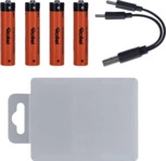 ROLLEI AAA-Lithium-Ionen-Batterien (4er-Pack mit USB-C-Ladeanschluss)