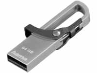 HAMA Hook-Style USB-Stick, 64 GB, 15 MB/s, Grau