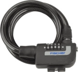 FISCHER 85906 Spiralschloss Zahlen Fahrradschloss (Schwarz)