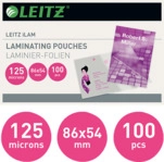 LEITZ iLAM Hei&szlig;laminierfolien Kreditkartenformat, 100 St&uuml;ck, 54 x 86 mm, 125 mic,