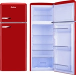 AMICA KGC 15630 R Retro Edition K&uuml;hlgefrierkombination (E, 206 l, 1440 mm hoch, Rot)