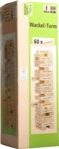 NATURAL GAMES NG Wackel-Turm mit 60 Spielsteine Gesellschaftsspiel Mehrfarbig