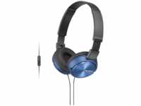 SONY MDR-ZX310AP mit Headsetfunktion, Over-ear Kopfhörer Blau