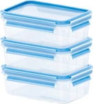 EMSA 508570 Clip&Close 3-tlg. Frischhaltedose Transparent/Hellblau