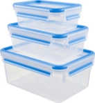EMSA 508566 Clip&Close 3-tlg. Frischhalte-Set Transparent/Blau