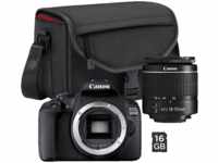 CANON EOS 2000D Kit + Tasche SB130 und Speicherkarte SD 16GB Spiegelreflexkamera,