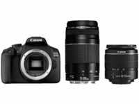 CANON EOS 2000D Kit Spiegelreflexkamera, 24,1 Megapixel, 18-55 mm, 75-300 mm Objektiv