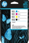HP 950/1 4er Pack Tintenpatrone Schwarz, Cyan, Magenta, Gelb (6ZC65AE)