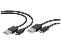 SPEEDLINK STREAM Play & Charge USB Kabel Set - für PS4, Zubehör Schwarz