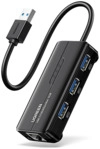 UGREEN USB 3.0 Hub mit Gigabit Ethernet Adapter Wired Network Card, Schwarz