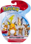 JAZWARES Pok&eacute;mon - Battle Figuren 3er Pack Evoli, Morpeko und Raichu Spielset