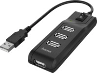 HAMA 4-fach, USB Hub, Schwarz