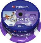 VERBATIM 43667 Printable Bedruckbar DVD+R DL 8X Rohling