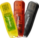 INTENSO Rainbow Line Triple Pack USB-Stick, 32 GB, 28 MB/s, Gelb, Rot, Schwarz
