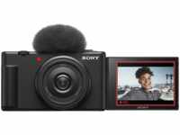 SONY ZV-1F Vlogging Kamera, Klapp- und drehbares Display, 4K Digitalkamera Schwarz, -