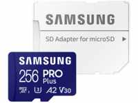 SAMSUNG PRO Plus (2023) mit SD-Adapter, Micro-SDXC Speicherkarte, 256 GB, 180...