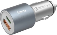 HAMA 1x USB-C, USB-A PD/QC Kfz-Schnellladeger&auml;t Silber