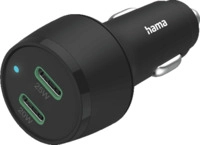 HAMA 2x USB-C PD/QC Kfz-Schnellladeger&auml;t Schwarz