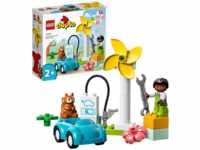LEGO DUPLO Town 10985 Windrad und Elektroauto Bausatz, Mehrfarbig