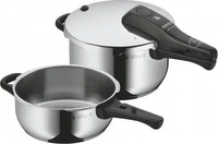 WMF 07 9145 9990, WMF Schnellkochtopf Set PERFECT 4,5l + 3l Cromargan silber