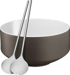 WMF 06 5606 9450, WMF Salat Set 3-teilig MOTO Porzellan/Cromargan lavagrau keine