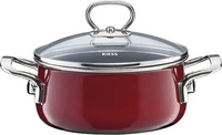 Riess 0711-008, RIESS Kasserolle mit Glasdeckel NOUVELLE 24cm/4l Rosso dunkelrot