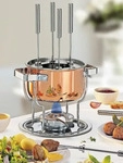 Spring 26 9842 60 18, SPRING Fondue-Garnitur DAVOS Culinox 17 cm verkupfert kupfer