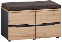 Voleo Garderobenbank DETROIT, Eiche Artisan, Holznachbildung