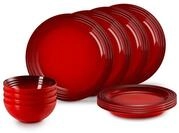 LE CREUSET Geschirrset 12-tlg. Kirschrot, rot, Steinzeug