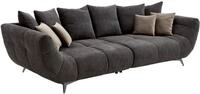 Hom&acute;in Big Sofa FELLINI II., schwarz, Microfaser
