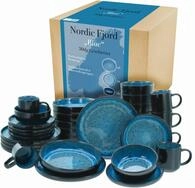 Creatable Kombiservice 30-tlg. NORDIC FJORD, blau, Steinzeug